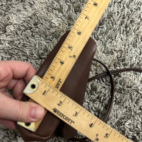 Nine West Brown Leather Crossbody Flap Purse 2000s Y2k Vintage - Picture 10 of 11